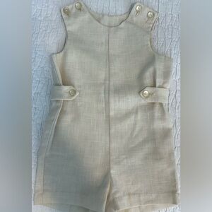 imp Originals Boys Cream Linen Romper Size 3T